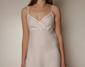 Pure Linen Short Night Gown/Slip Laced