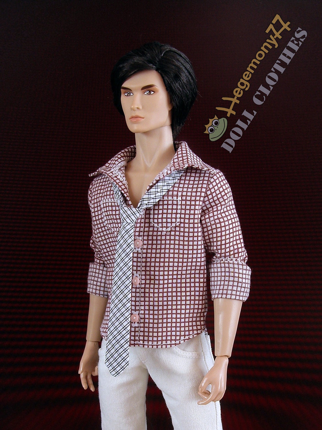 1/ 6 scale real tie for Fashion Royalty Homme and Ken size dolls and figures