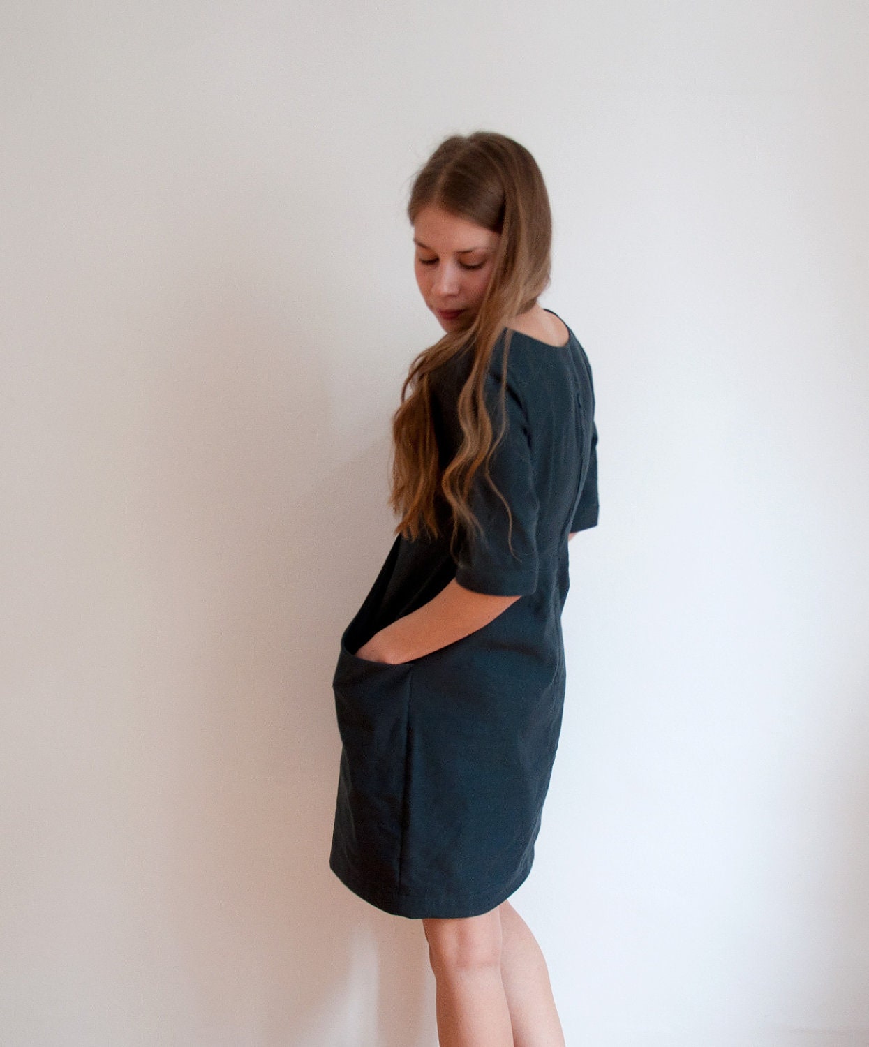 Casual day dress with pockets - Custom made women's clothing