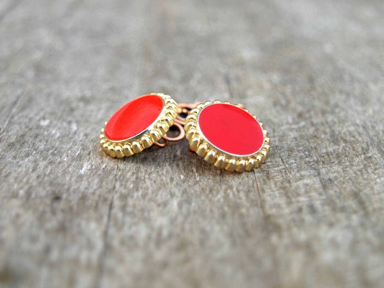 Red Cufflinks Mens Vintage Button Retro Vintage Fashion Wire Work Beaded Wedding Jewellery For Him
