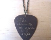 Guitar Pick Necklace Mumford & Sons "The warmth of your eyes swept me into your arms