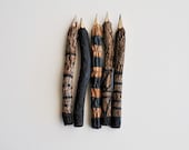 large one of a kind black hand painted graphite twig pencils - 7" (5 pencils)