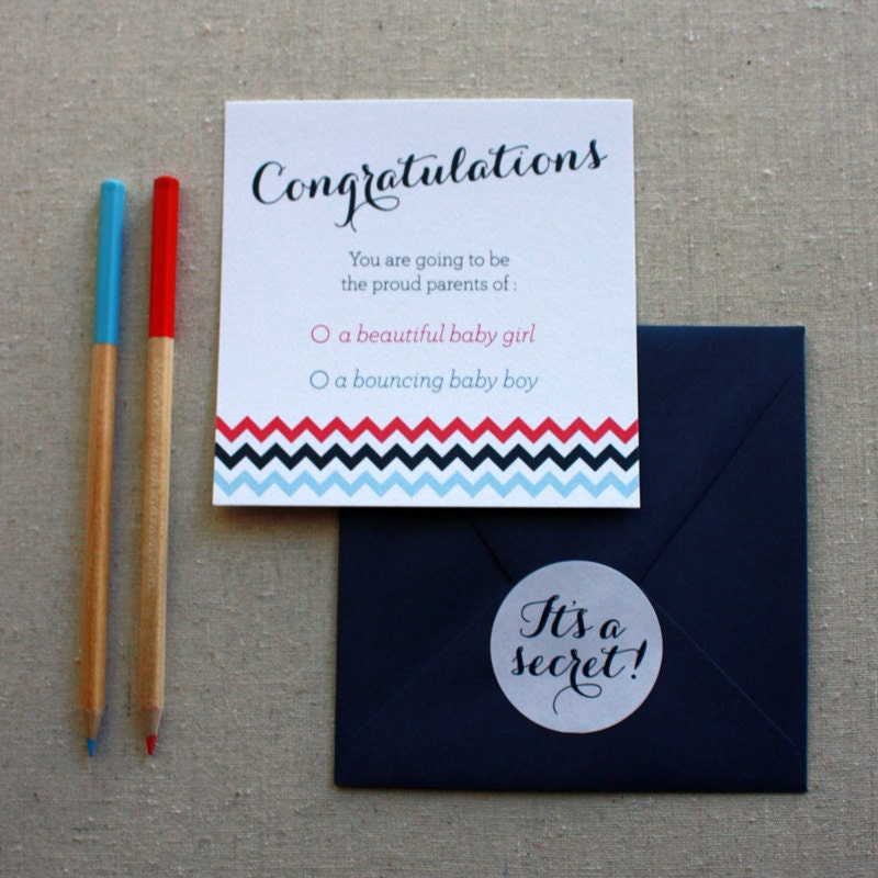 Keepsake Gender Reveal Card - Perfect Gift for Expecting Parents