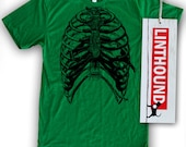 Rib Cage Bird Cage Men's/Unisex Poly Cotton T-Shirt by American Apparel (XS S M L XL) Choose Your Shirt and Ink Colors