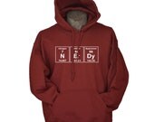 Funny science hoodie periodic nerdy chemistry geekery elements men women youth teen kids humor sweater maroon geek clothing sweatshirt gift