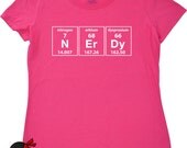 Womens tshirt funny science geek periodic nerdy table elements t shirt funny chemistry geekery teen women girls