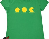 Womens geek tshirt Omnomnomagon geekery geometry math video game t shirt om nom omnom nom nerd shirt ladies girlfriend wife cool geeky gift