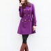 Purple Jacket Cashmere Hooded Coat Double breasted Hoodie Wool Coat Winter Jacket - Custom Made - NC423