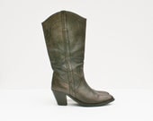Gorgeous Vintage Brown Leather Cowboy Boots - UK 6.5 - EU 40 - USA 9