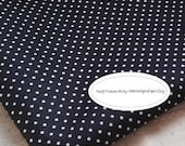 Polka Dot Fabric, Laminated Fabric, Black Fabric - Half Yard