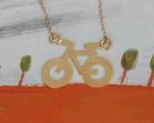 Bicycles Necklace, Gold Bike Charm, Sport Jewelry, Spinning, Gift for Athletes- Handmade- Ready to Ship