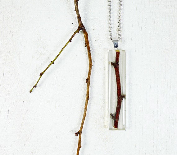Real Wood Pendant - preserved nature - Handmade wood jewelry for nature lovers