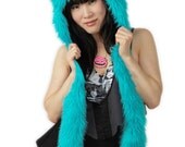 Sgt. Swagger - Teal Cat Faux Fur Hoodie