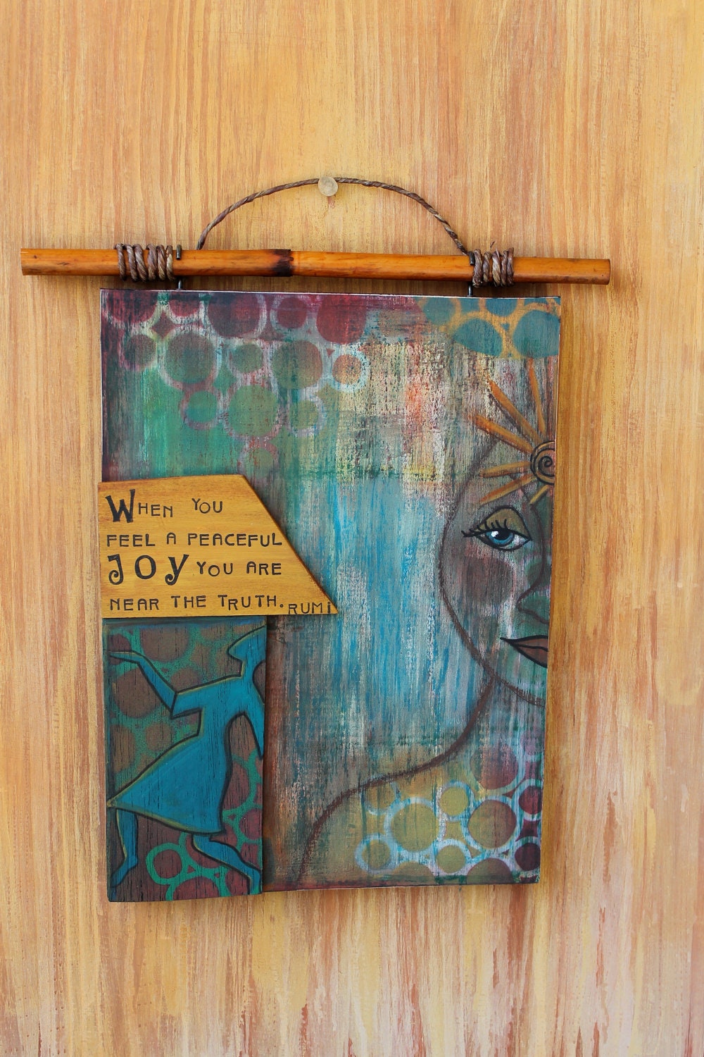 Mixed Media on Wood/ Peaceful Joy