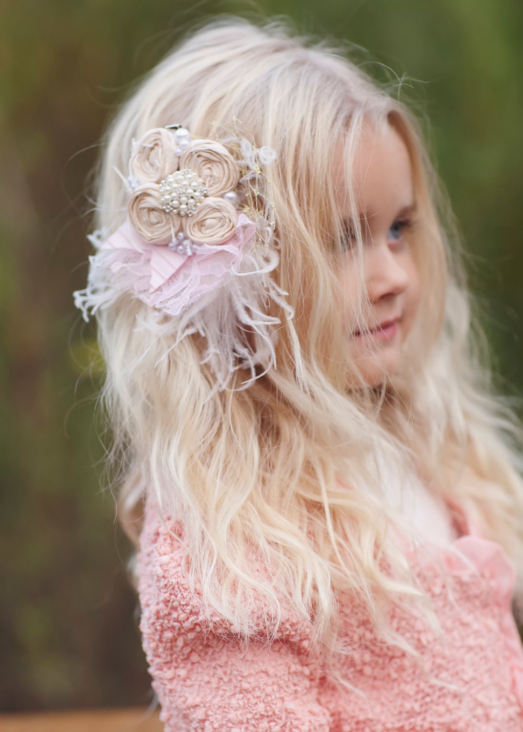 La Vie en Rose Bridesmaids or Flower Girl Clip by London Raquel