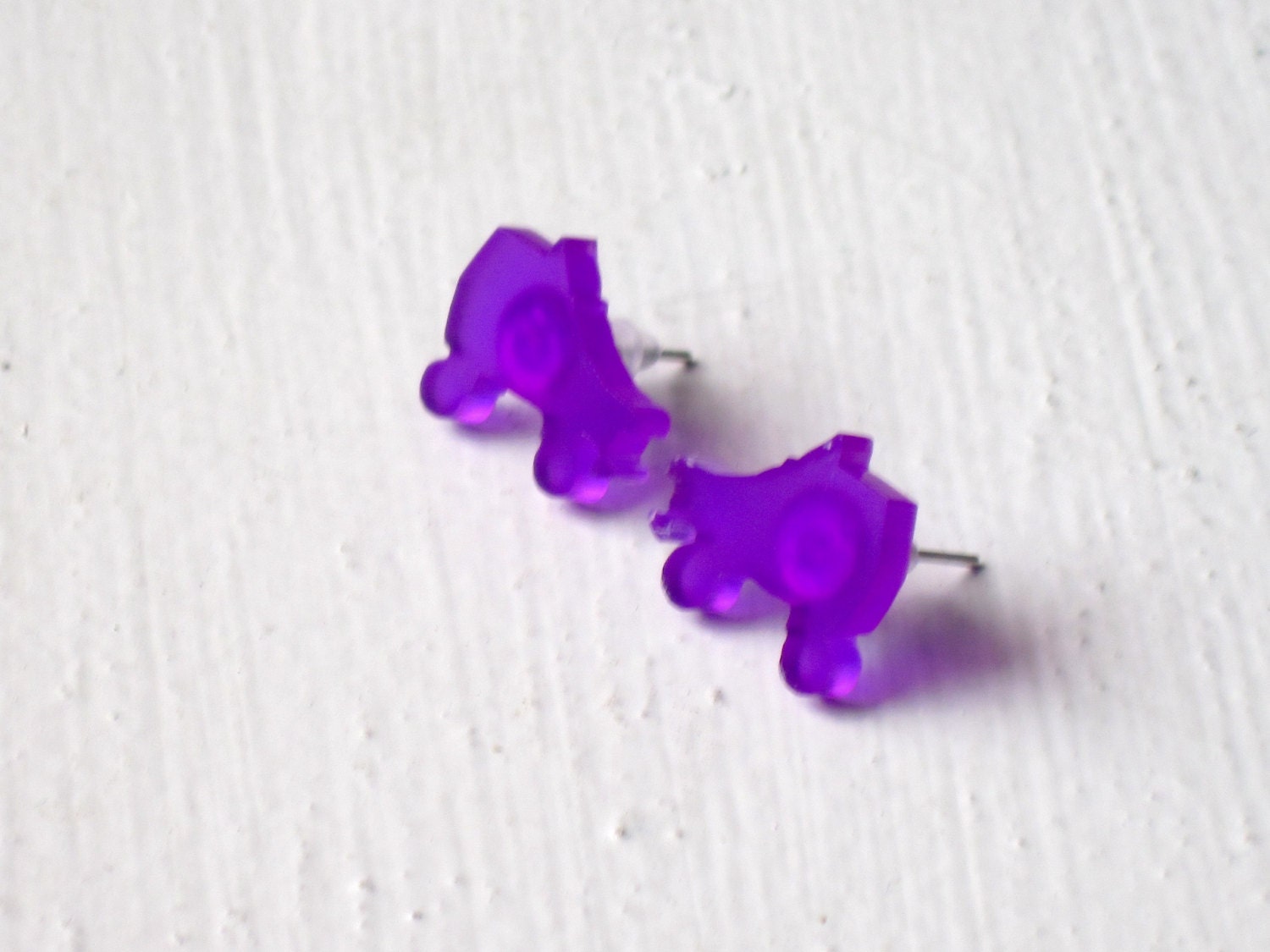 Roller Skate Stud Earrings : Cute Purple Laser Cut Jewelry