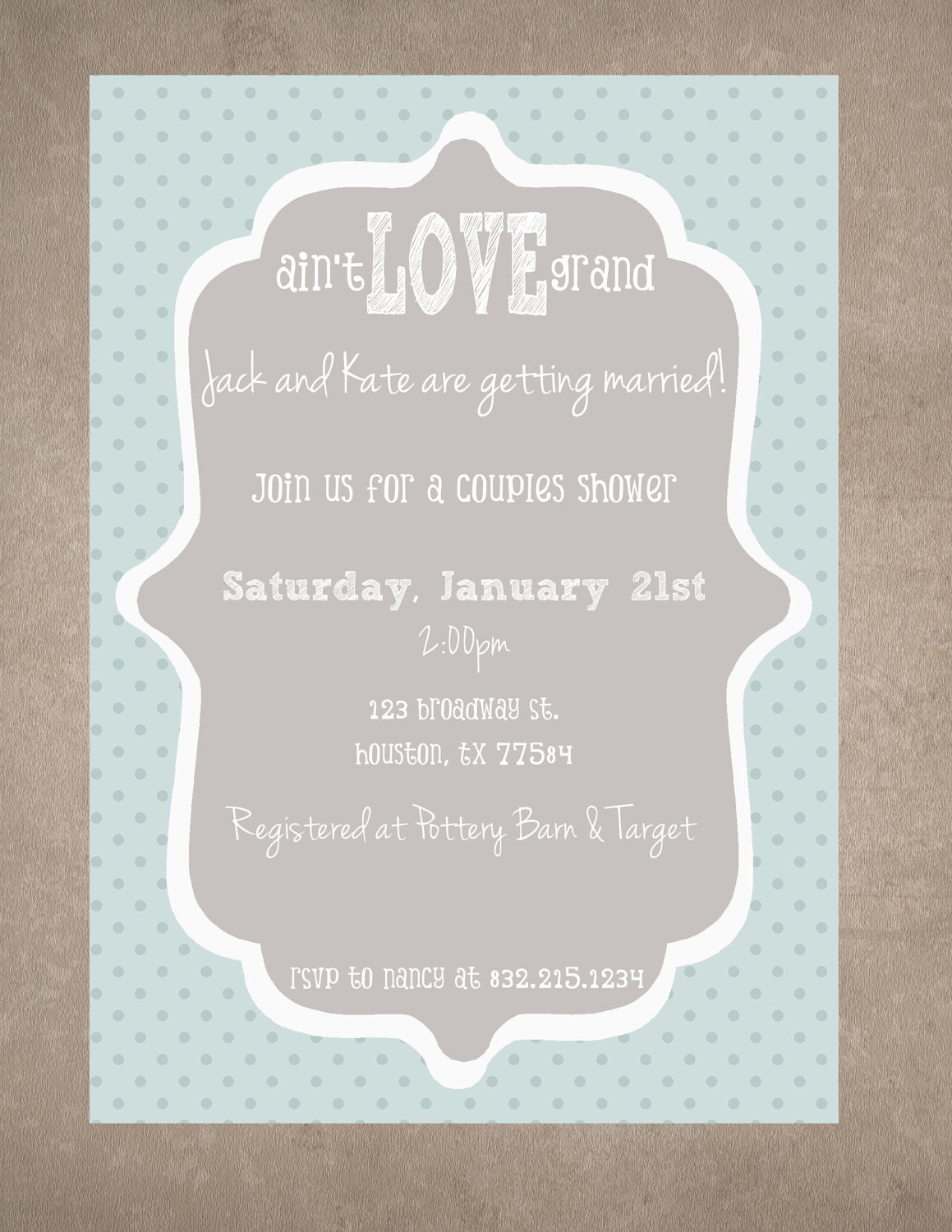 Ain't Love Grand Bridal Shower Invite-Print your own Il_570xn