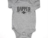 SALE - Mustache Dapper Onesie - Grey and Black