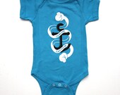 SALE - Nautical Anchor Onesie - Turquoise Black and White