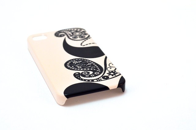 Vintage Black n White Paisley iphone Cell Case
