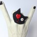 Felt Cat Ponytail Hairband - Hair Accessory - Kawaii - black red