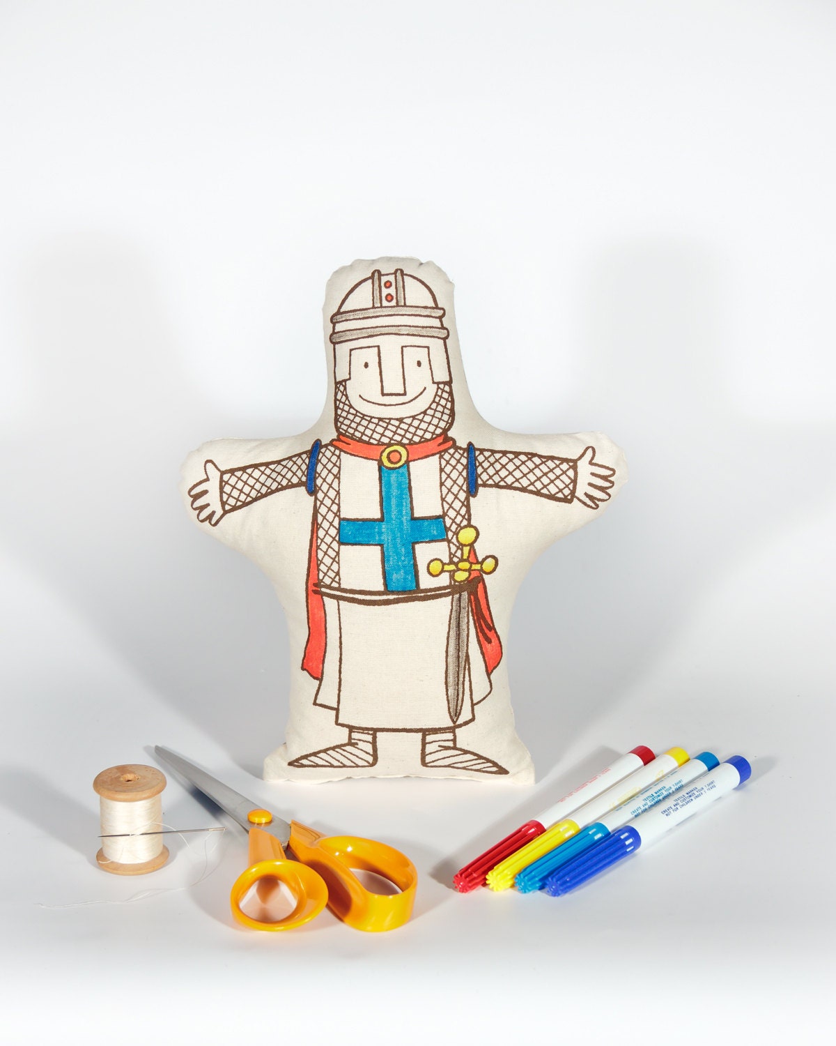 Let's make a Prince - Plush Soft Toy - Hand Puppet - DIY Craft Kit Toy - screen printed fabric