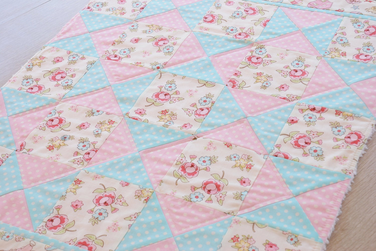 Baby Girl Quilted Fleece Snuggle Blanket