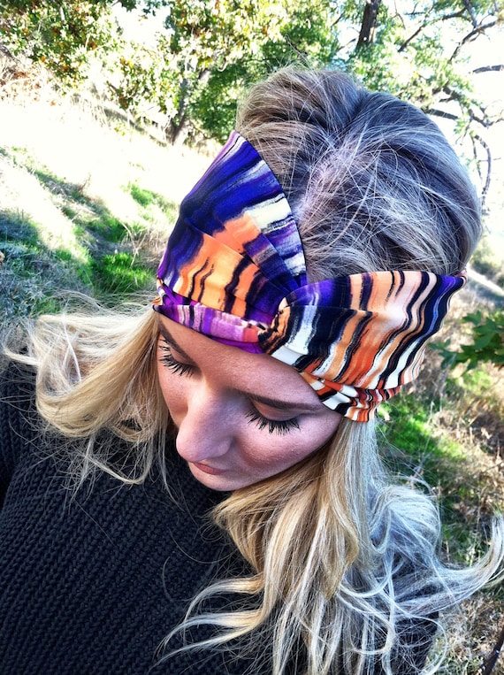 Colorful Sunset Turband Headband Stretchy Hair Band
