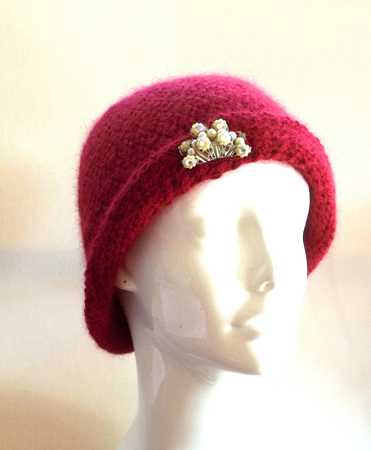 MINK Cloche, Crochet Hat, Cruelty Free, Winter Accessory, Luxury, Gift For Her