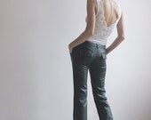 Black faux leather skinny low waist pants Small XSmall