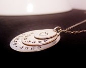 Layered Sterling Silver Handstamped Discs, Big Little Sister Personalized Kids Names, Mommy Jewelry, Mothers Day