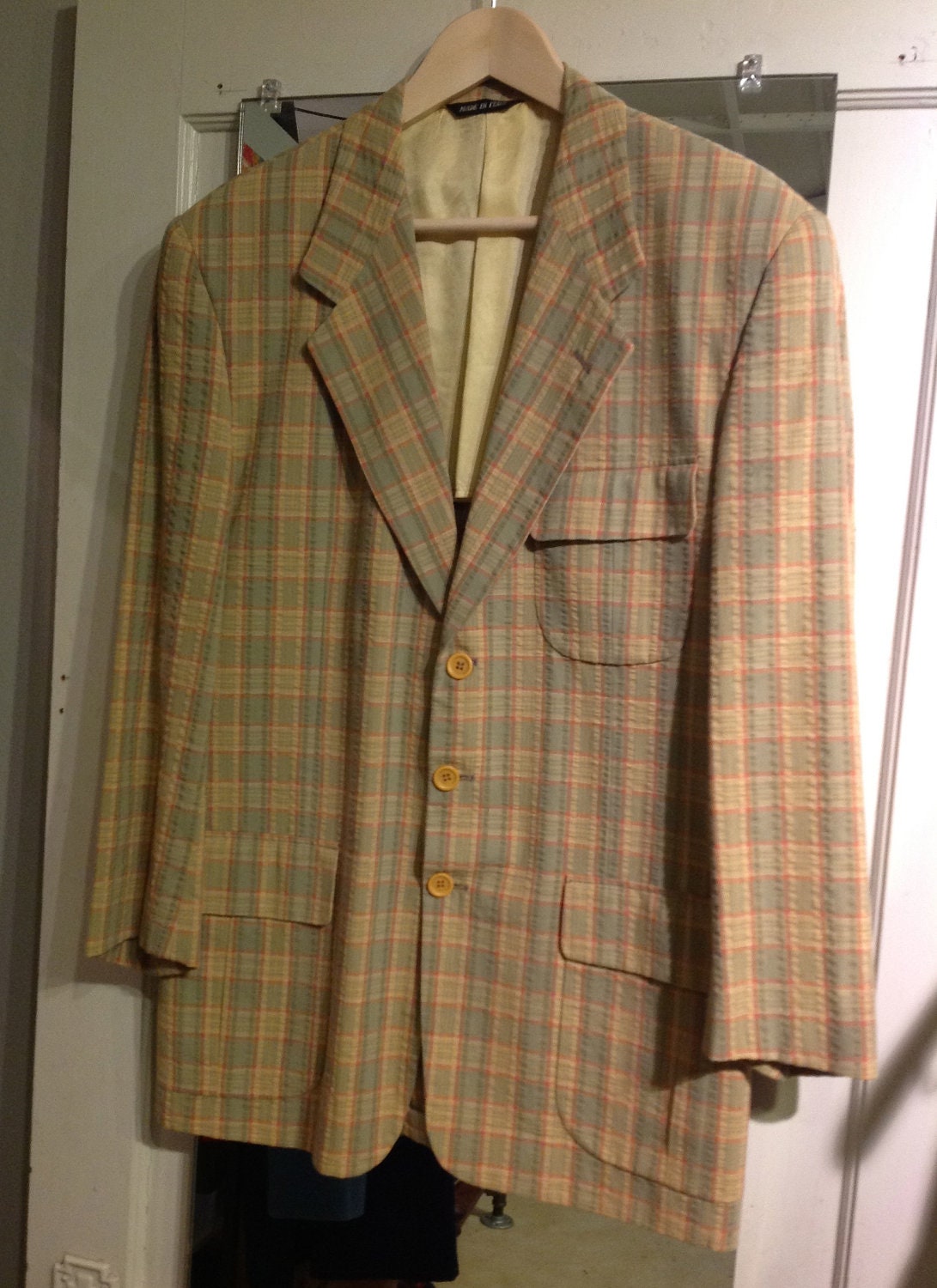 Plaid Seersucker Sports Coat