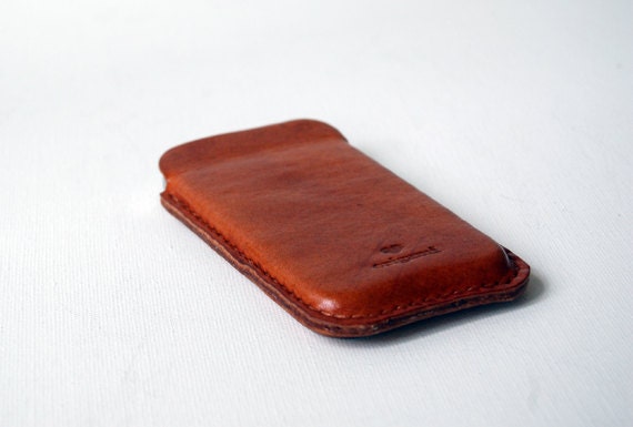 Handmade Cognac Leather iPhone Sleeve