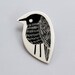 Porcelain Black Bird Brooch