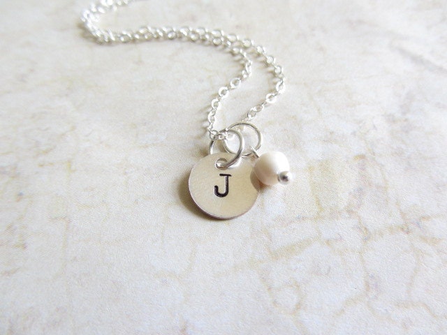 Sterling Silver Initial Disc Necklace