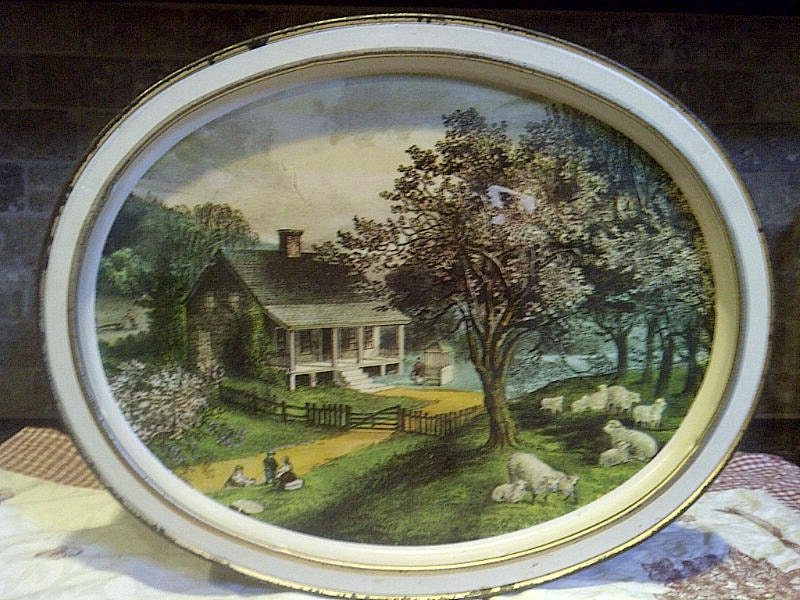 The American Homestead Spring Autumn by Currier and Ives 1868