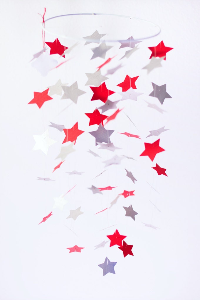 Star mobile silver and red - Made to Order