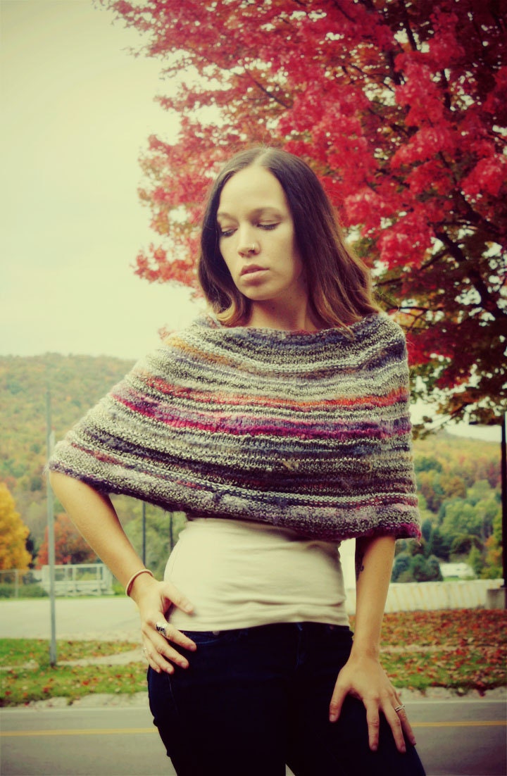 Handmade Knitted Caplet, Cape, Cozy Warmer, Shawl, Neck Warmer,Capelet Jacket, Knitted Shrug