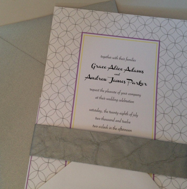 SAMPLE - Unity Wedding Invitation - Custom Wedding Invitation Suite - Elegant Wedding Suite - Silver Wedding Suite Il_570xn