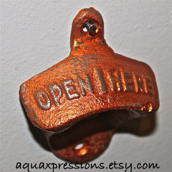 Bronze Bottle Opener /Cast Iron /Vintage, Retro Feel /Kitchen, Man-cave, Game Room, Patio, Hangout /Metal Wall Decor