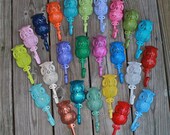 Whimsical "Owl" cast iron Wall Hook: YOU PICK the COLOR.