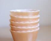 Vintage Peach Fire King Dishes - Five - thevintagecardigan