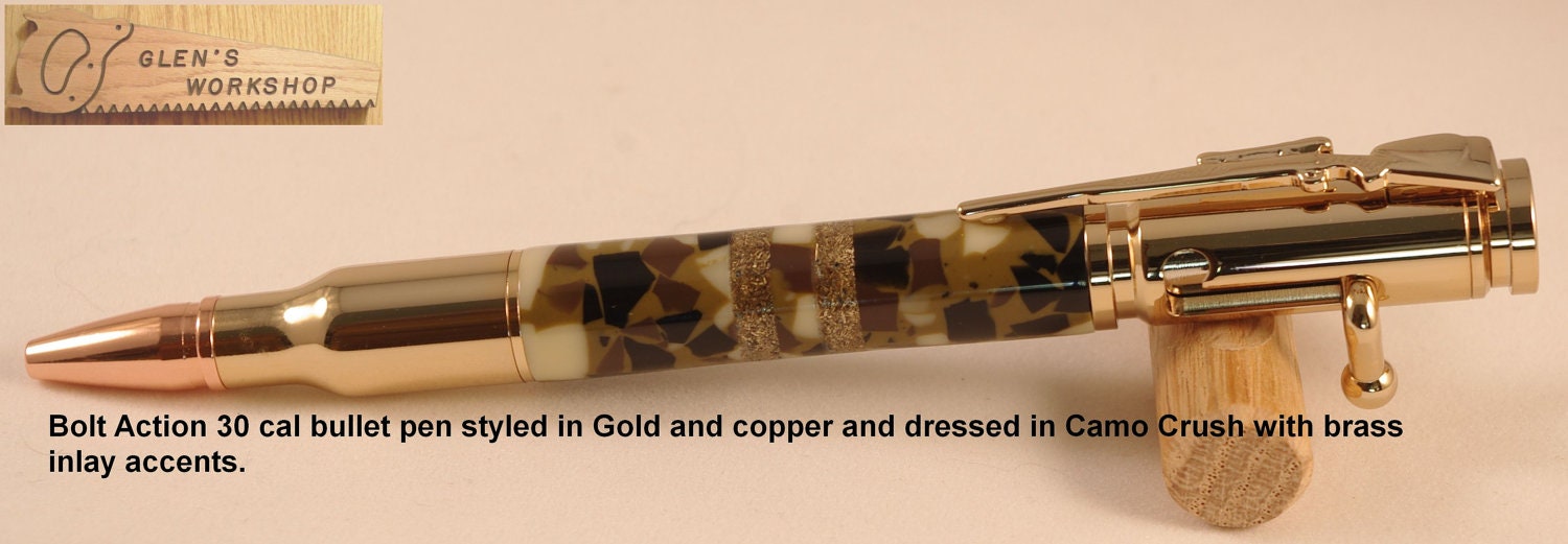 Bullet pen Bolt Action Pen 30 cal pen Camo Pen camouflage pen