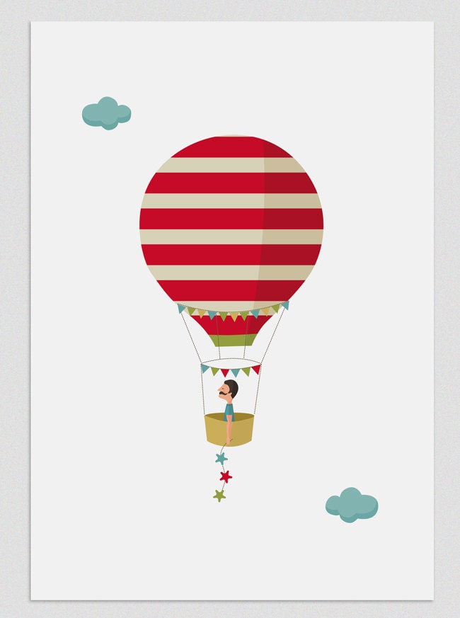 Illustration.five weeks in a balloon (boy)