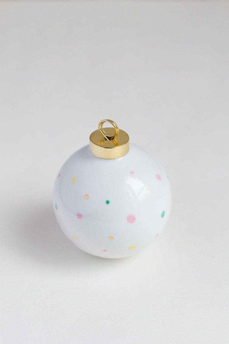 Christmas ball with pastel and gold dots