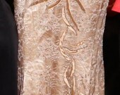 40s style long evening gown with gold wrap size 6 free shipping wedding prom formal