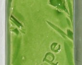 ESCAPE - Ceramic Nature Tile - APPLE GREEN Art Glaze - Inspirational Art Piece