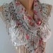 Georgeus Scarf Elegance Scarf Feminine Scarf Grey Pink Flowered