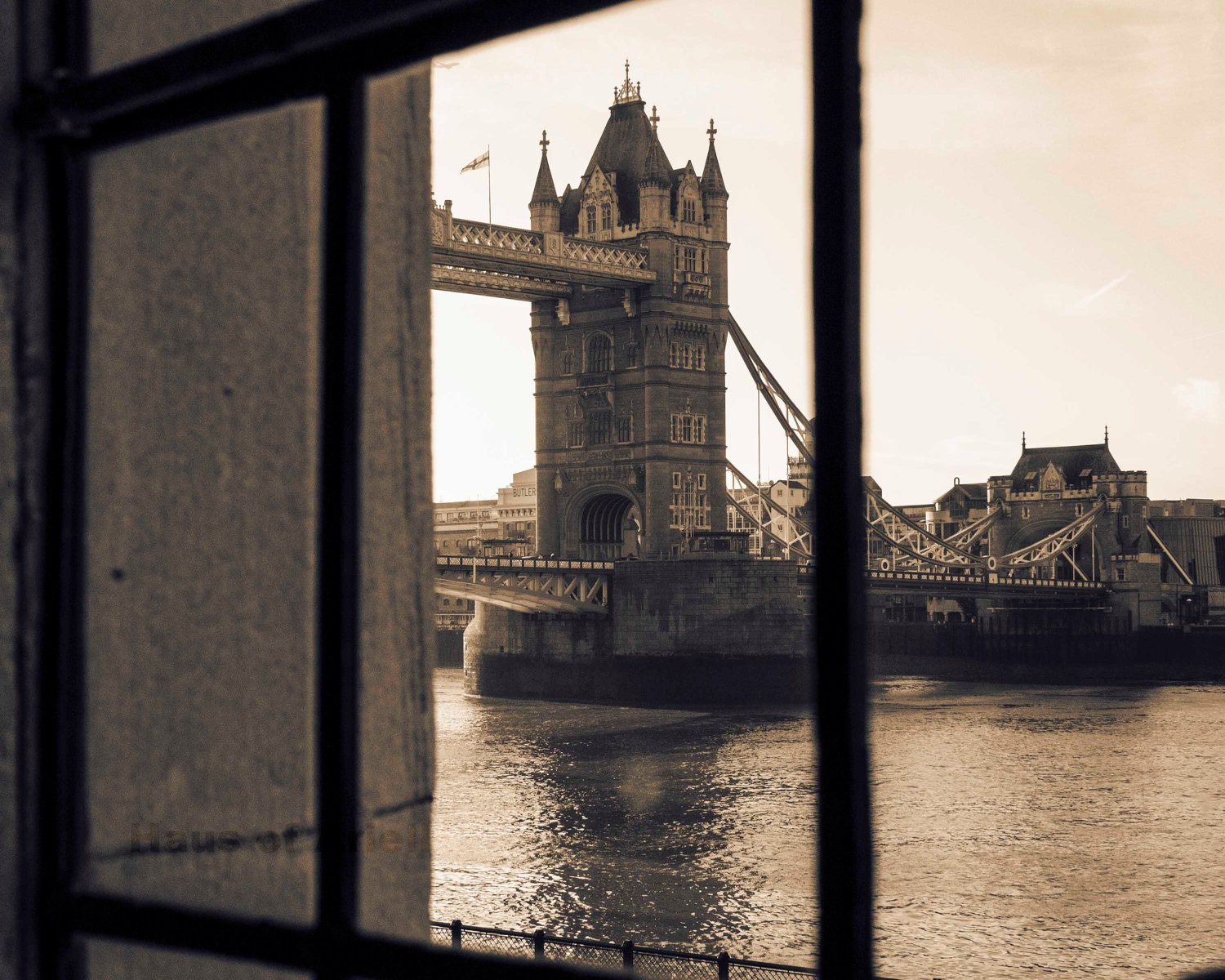 London Photography, Tower Bridge Photo Print, Sepia Art Photograph, British Historical Print, 8x10
