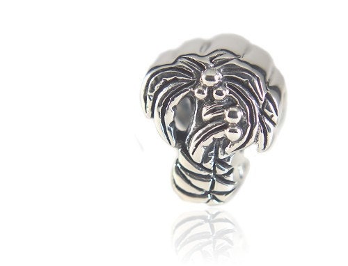 Authentic Biagi Palm Tree Vacation Sterling Silver Charm Bead Fits European Bead Bracelets